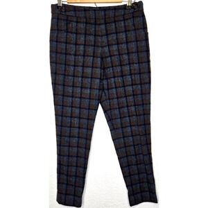 Vintage Pendleton Women Pants 4 Brown Blue Tartan Plaid Virgin Wool Academia 90s